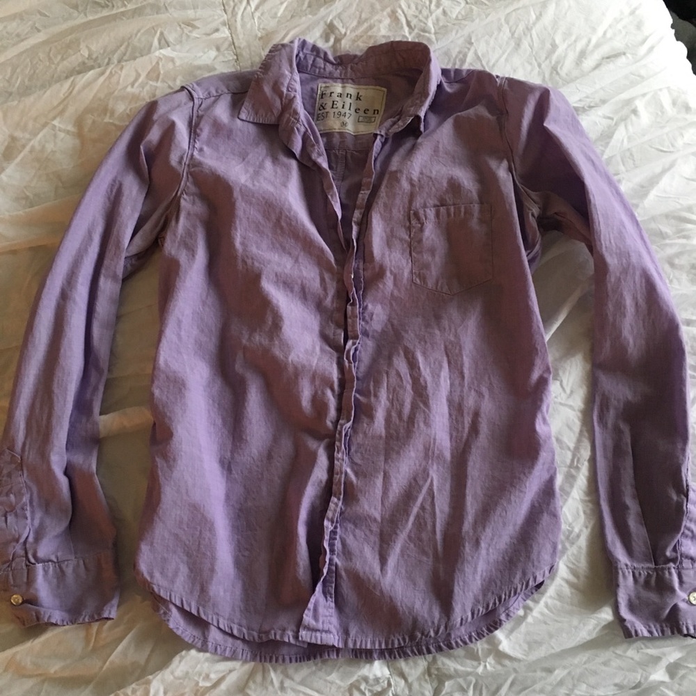 Frank & Eileen lilac cotton poplin buttondown, M